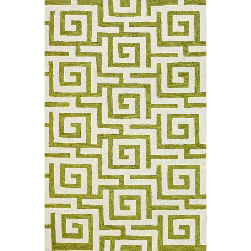 Addison Optics Classic Greek Key Steel Area Rug, Green, 8X10 Ft