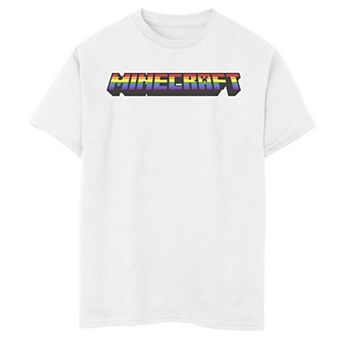Boys 8-20 Minecraft Rainbow Pixelated Logo Graphic Tee