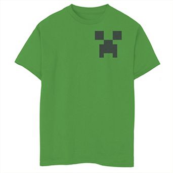 Boys 8-20 Minecraft Creeper Pocket Face Graphic Tee