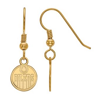 LogoArt Sterling Silver Edmonton Oilers Small Wire Dangle Earrings