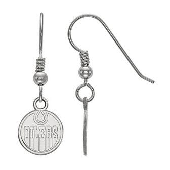 LogoArt Sterling Silver Edmonton Oilers Small Wire Dangle Earrings