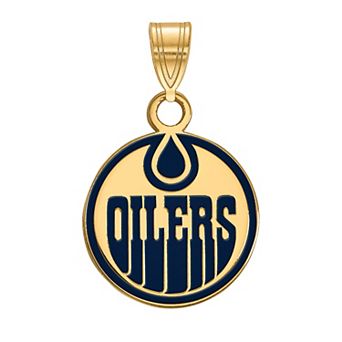LogoArt Sterling Silver Edmonton Oilers Small Enamel Logo Pendant