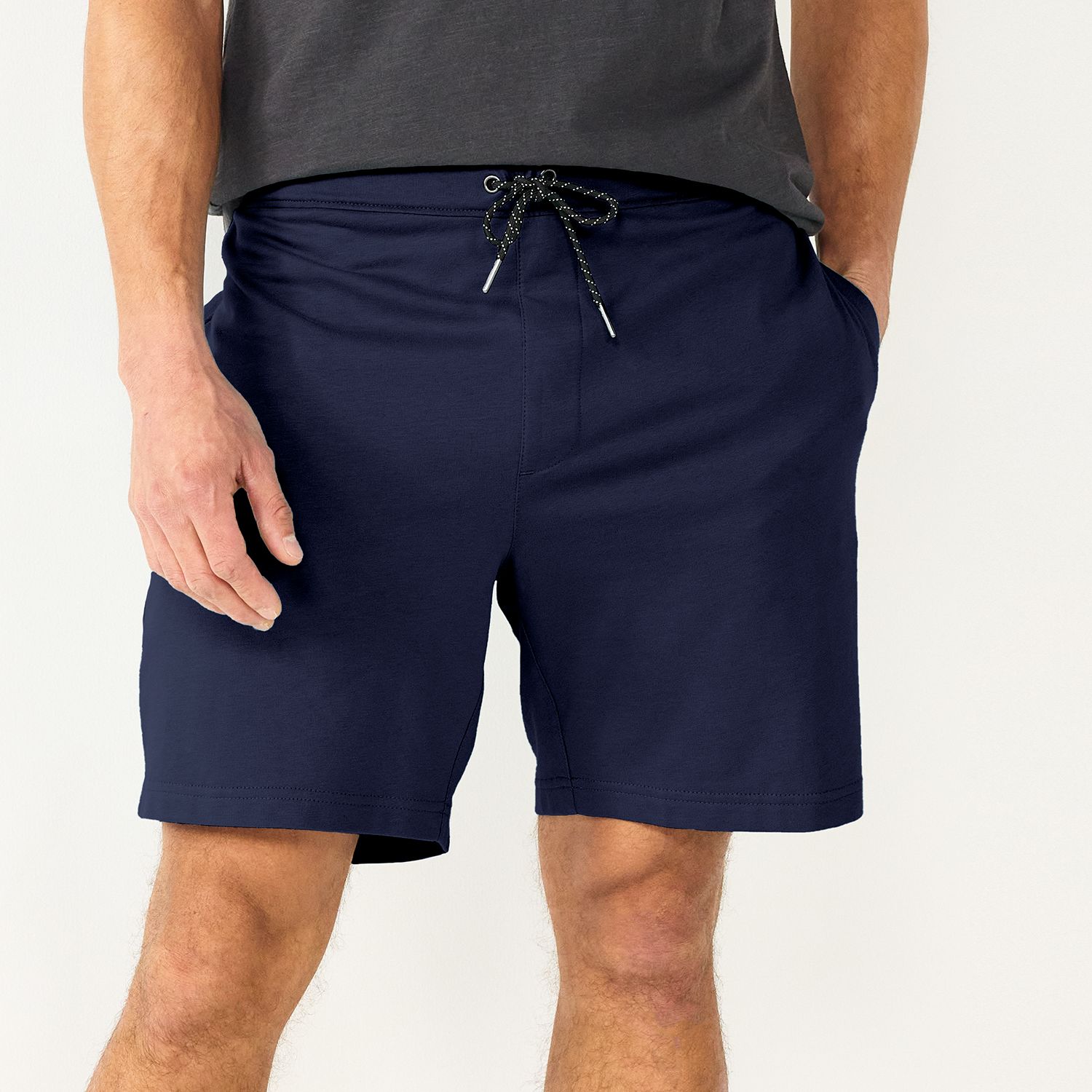 navy blue jogger shorts