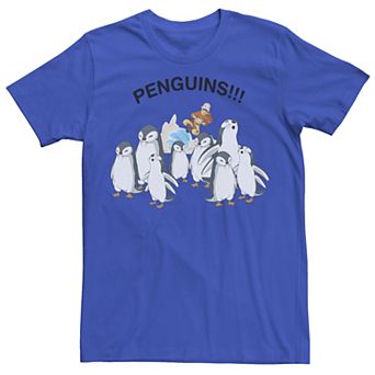 Men's Nickelodeon Avatar The Last Airbender Aang And Penguins!! Portrait Tee