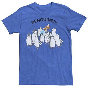 Men's Nickelodeon Avatar The Last Airbender Aang And Penguins!! Portrait Tee