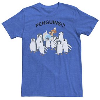 Men's Nickelodeon Avatar The Last Airbender Aang And Penguins!! Portrait Tee