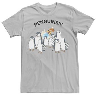Men's Nickelodeon Avatar The Last Airbender Aang And Penguins!! Portrait Tee