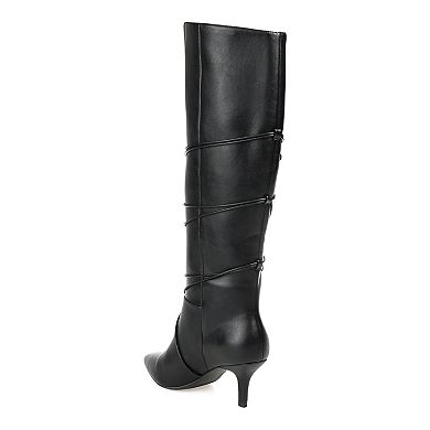 Journee Collection Kaavia Women's Bow-Detail Knee High Boots