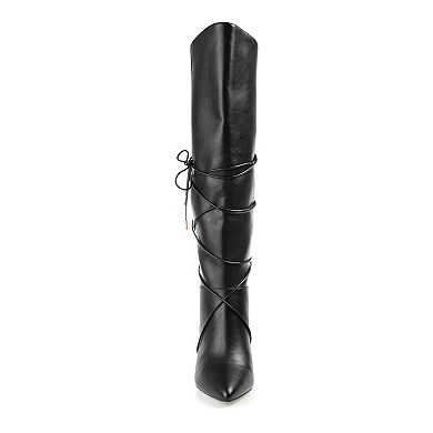 Journee Kaavia Women's Bow-Detail Knee High Boots