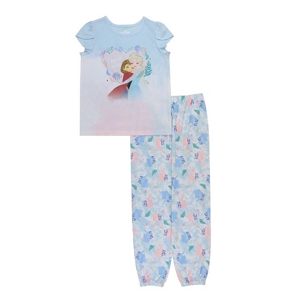 Disneys Frozen Girls 4 8 Believe In Us Top And Bottoms Pajama Set 8451