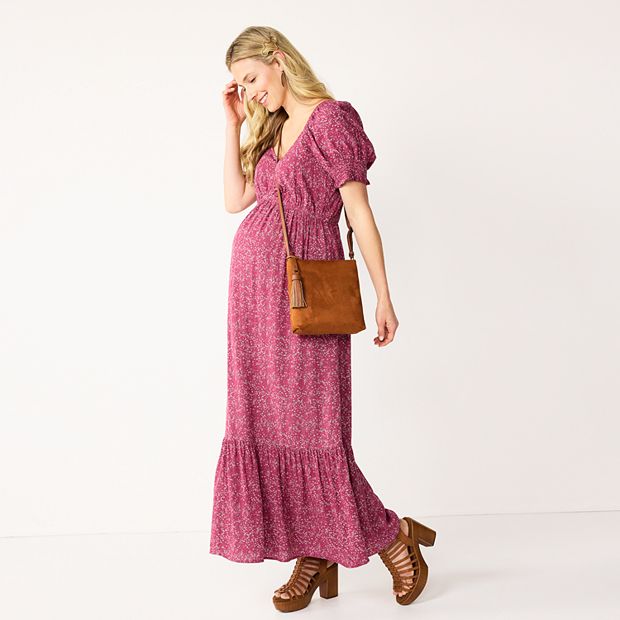 Maternity Sonoma Goods For Life® Smocked Sleeve Babydoll Maxi Dress