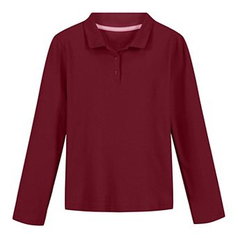 Girls 4-16 IZOD Picot Long Sleeve Polo in Regular & Plus Size