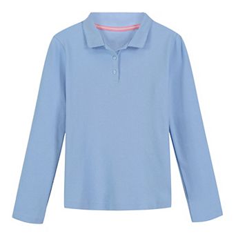 Girls 4-16 IZOD Picot Long Sleeve Polo in Regular & Plus Size