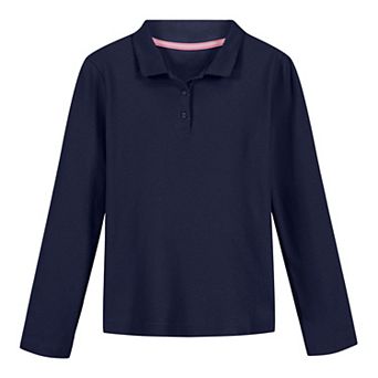 Girls 4-16 IZOD Picot Long Sleeve Polo in Regular & Plus Size