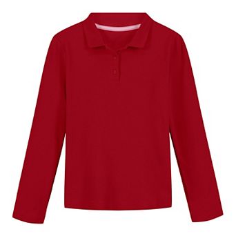 Girls 4-16 IZOD Picot Long Sleeve Polo in Regular & Plus Size