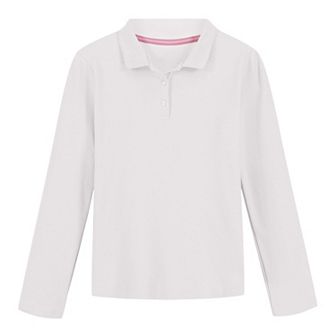 Girls 4-16 IZOD Picot Long Sleeve Polo in Regular & Plus Size