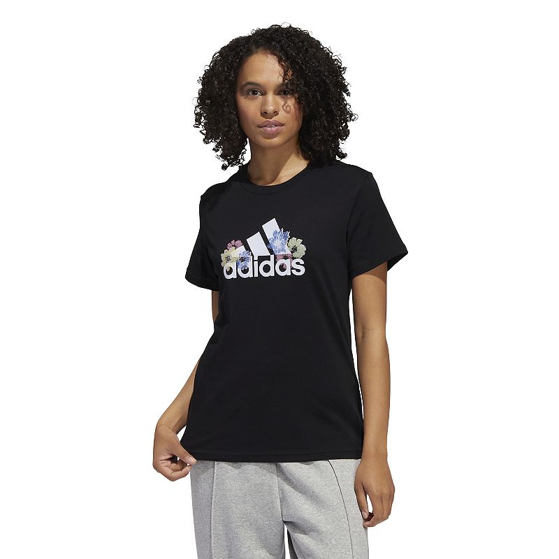 54657511 Womens adidas Floral Graphic Tee, Size: XS, Black sku 54657511