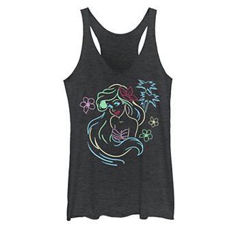 Disney's Little Mermaid Ariel Neon Lights Racerback Juniors' Tank Top