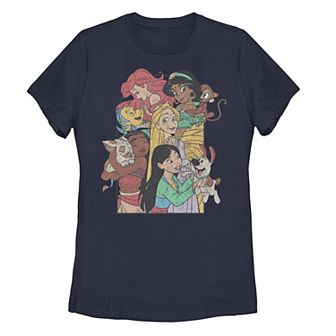Disney's Princess Group Shot Animal Companions Juniors' Tee