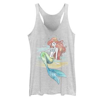 Disney's Princess The Little Mermaid Ariel Star Fish Sketch Racerback Juniors' Tank Top