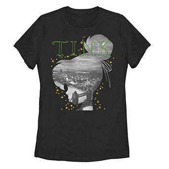 Disney's Peter Pan Tinkerbell Silhouette Fill London Bridge Juniors' Tee