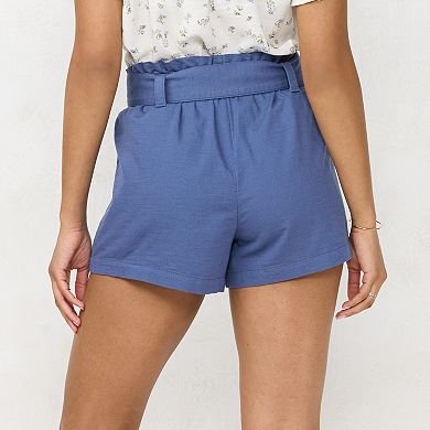 Women's LC Lauren Conrad Smocked Waist Belted Shorts