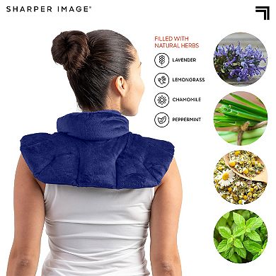 Sharper Image Hot & Cold Herbal Aromatherapy Neck & Shoulder Plush Wrap Pad