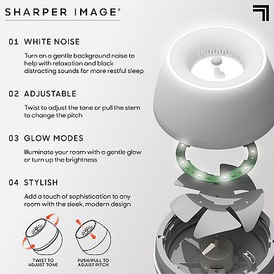 Sharper Image Sound Soother Wind, White Noise Machine With LED Glow