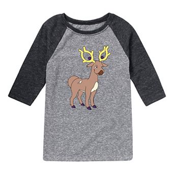 Boys 8-20 Pokemon Stantler Art Graphic Raglan Tee