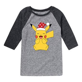 Boys 8-20 Pokemon Pikachu Happy Graphic Raglan Tee