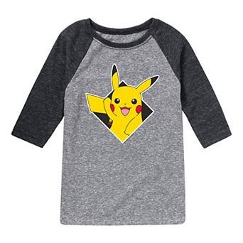 Boys 8-20 Pokemon Diamond Pikachu Graphic Raglan Tee