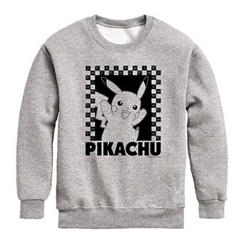 Boys 8-20 Pokemon Pika Checkers Crew Fleece Sweatshirt