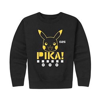Boys 8-20 Pokemon Pika Face Crew Fleece Sweatshirt