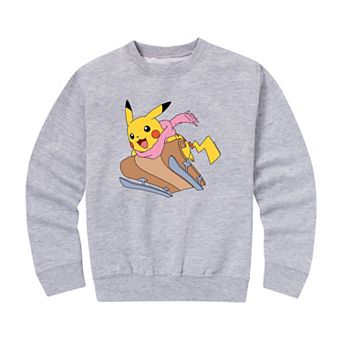 Boys 8-20 Pokemon Snow Boarding Art Crew Fleece Sweatshirt