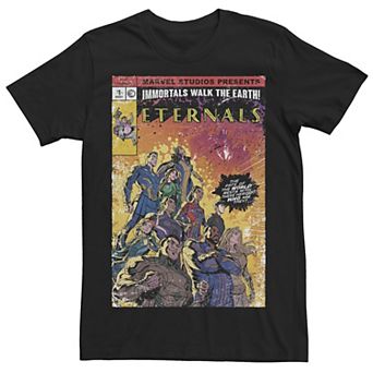 Men's Marvel Eternals Retro Distressed Comic Cover Poster Tee