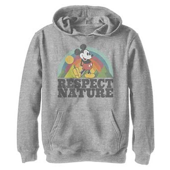 Disney's Mickey & Friends Boys 8-20 Mickey Mouse Respect Nature Rainbow Graphic Hoodie