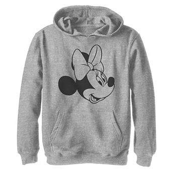 Disney's Minnie Mouse Boys 8-20 Black And White Head Shot Graphic Hoodie