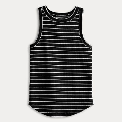 Juniors' SO® Cropped High Neck Ribbed Tank Top