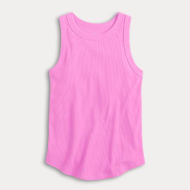 Juniors' SO® Cropped High Neck Ribbed Tank Top