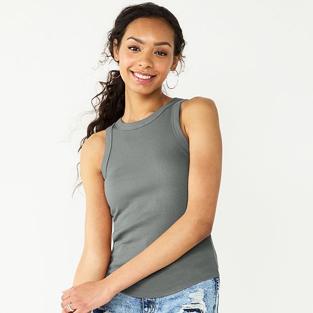 High Neck Ribbed Tank Top