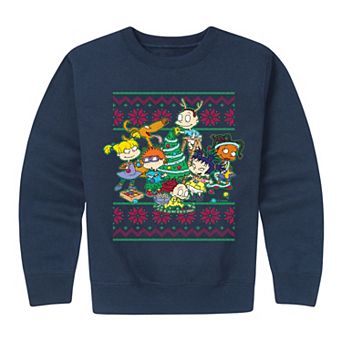 Boys 8-20 Rugrats Christmas Sweater Crew Fleece Sweatshirt