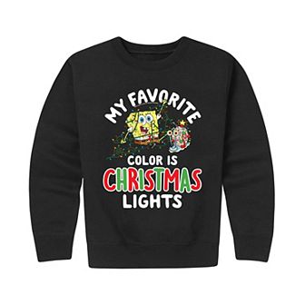 Boys 8-20 SpongeBob SquarePants Christmas Lights Crew Fleece Sweatshirt