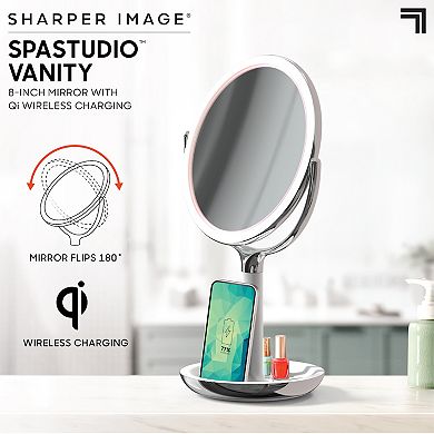 Sharper Image SpaStudio Vanity Mirror With Qi Wireless Charging