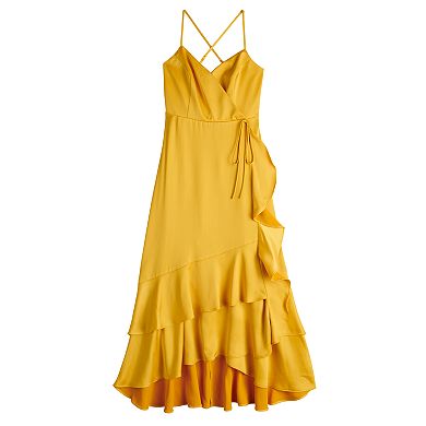 Women's Nine West Strappy Wrap Ruffle Dress