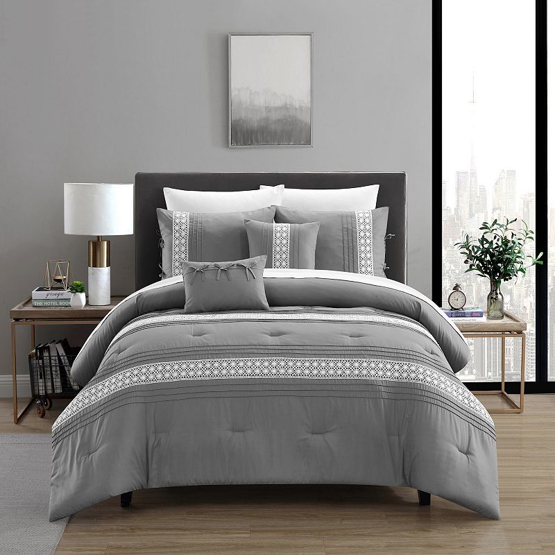 39276650 Chic Home Brice Comforter Set with Coordinating Th sku 39276650