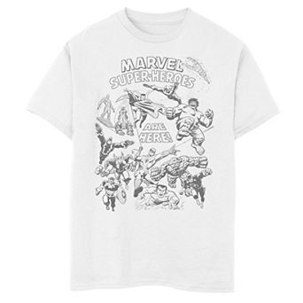 Boys 8-20 Marvel Super-Heroes Are Here Graphic Tee