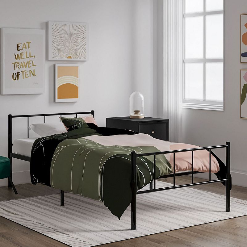 BK Furniture Austin Metal Twin Bed, Black