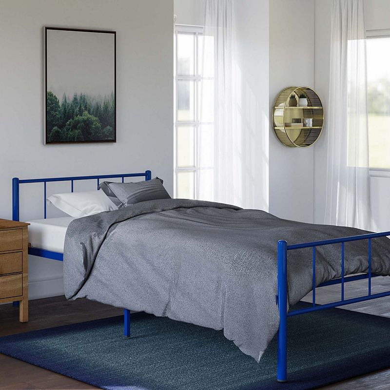 BK Furniture Austin Metal Twin Bed, Blue