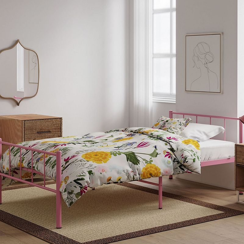 BK Furniture Austin Metal Twin Bed, Pink