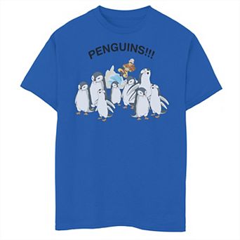 Boys 8-20 Nickelodeon Avatar The Last Airbender Aang & Penguins! Portrait Graphic Tee